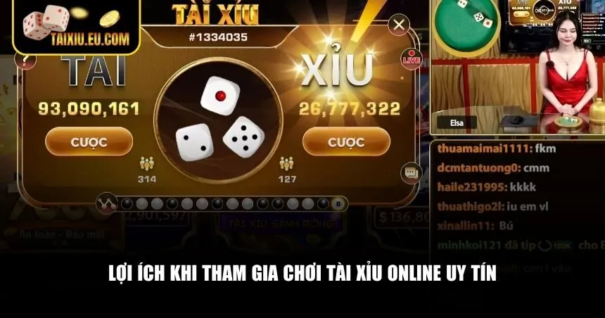 Lợi ích khi tham gia chơi tài xỉu online uy tín